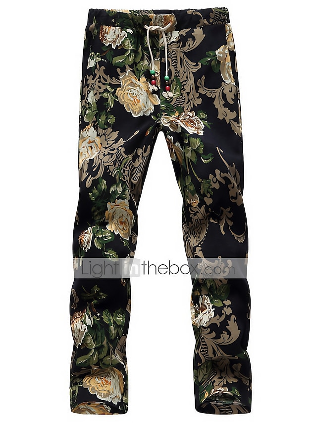  Hombre Estilo clásico Casual Corte Recto Chinos Pantalones Pantalones Estampados Estampado Floral K001 K002 K005 K006 K007 M L XL 2XL 3XL
