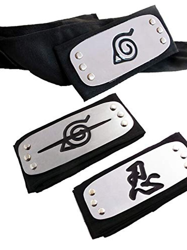  Bandeau naruto, bandeau cosplay naruto feuille et anti feuille village ninja bandeau ninja kakashi cosplay accessoires