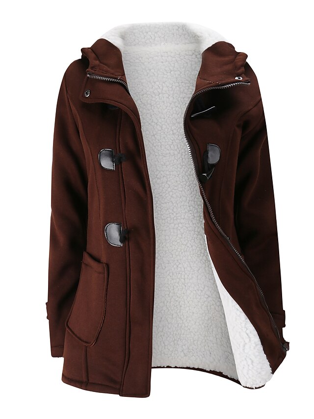  caída básica de color sólido para mujer& chaqueta de invierno regular diario de manga larga abrigo de lana tops negro