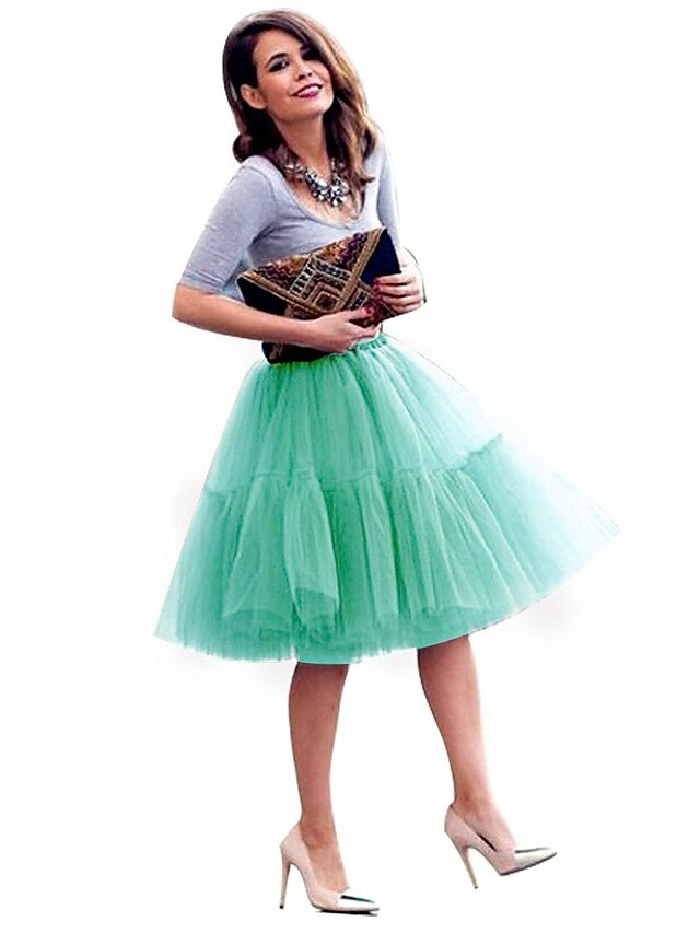  princess short evening prom skirt petticoat tutu skirt dark green one size