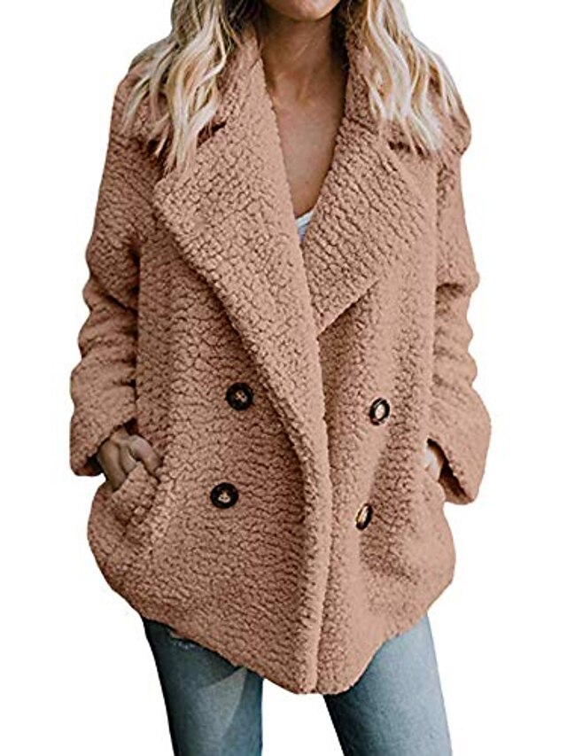  kvinners casual jakke vinter varme topper parka outwear damekåpe frakk ytterfrakk khaki