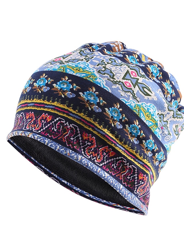  Unisex Protective Hat Cotton Basic - Floral Fall Winter Black Blue Brown