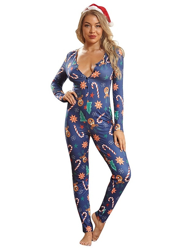  Women's Active Navy Blue Jumpsuit Abstract Print