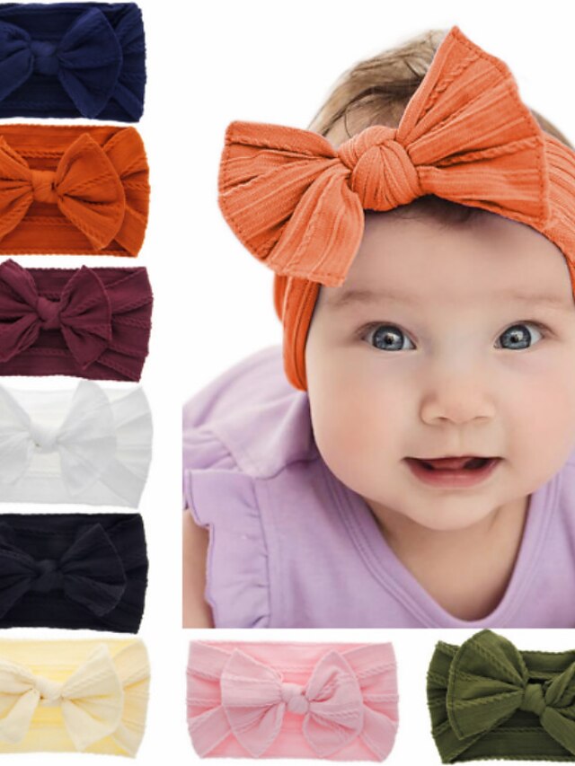  1pcs Toddler / Baby Girls' Basic Black / White / Red Solid Colored Pure Color Spandex / Cotton Hair Accessories Blushing Pink / Wine / Green One-Size / Headbands