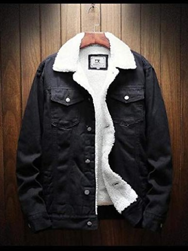  men light blue winter jean jackets outerwear warm denim coats new men large size  liner thicker winter denim jackets