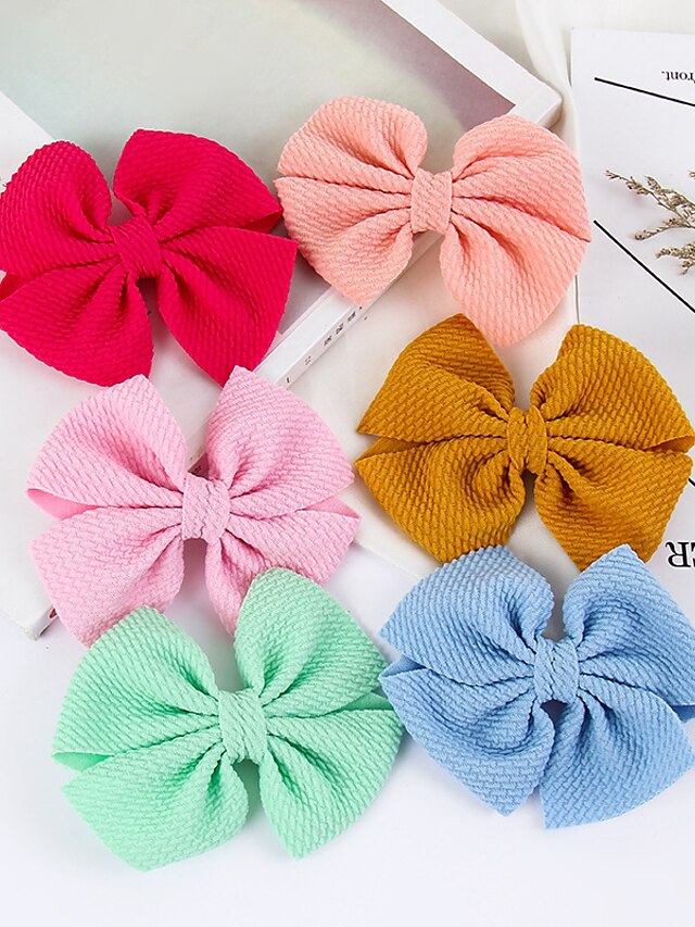  1pcs Kids / Toddler Girls' Active / Sweet Solid Colored Bow Hair Accessories Purple / Yellow / Blushing Pink / Clips & Claws