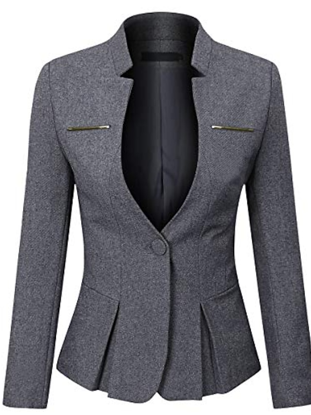  Traje formal de chaqueta de oficina con 1 botón de trabajo formal para mujer
