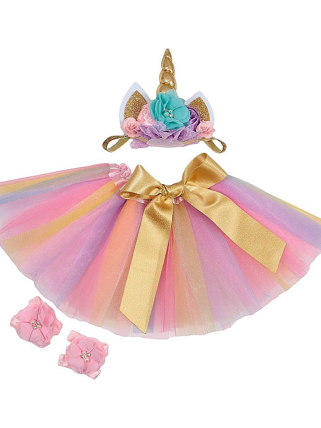  3 sets Kids / Toddler Girls' Active / Sweet Unicorn Cartoon Jewelry Set White / Purple / Blushing Pink One-Size