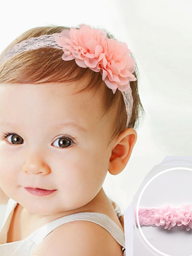  PC 1 Bebé Chica Dulce Floral / Un Color Flor / Encaje Accesorios para el Cabello Negro / Morado / Rojo Tamaño Único