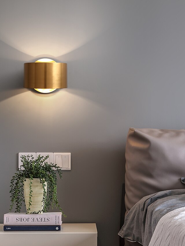  Luces de pared de montaje empotrado de cobre de estilo nórdico moderno, tiendas de sala de estar, cafeterías, luz de pared ip20 110-120v 220-240v