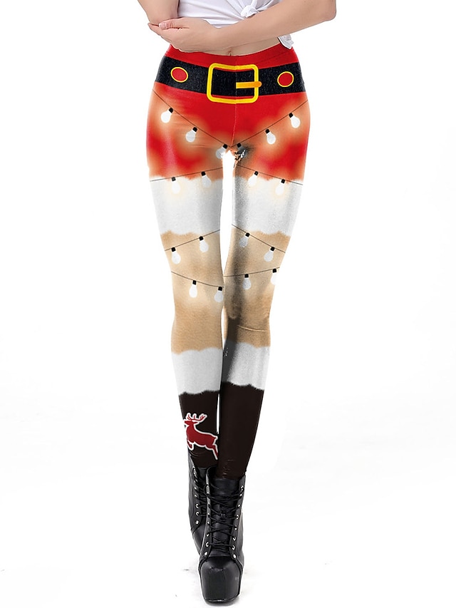  Damen Grundlegend Weihnachten Halloween Haremshosen Hosen Hose 3D In voller Länge Weiß Schwarz Rote Wein Dunkelgray