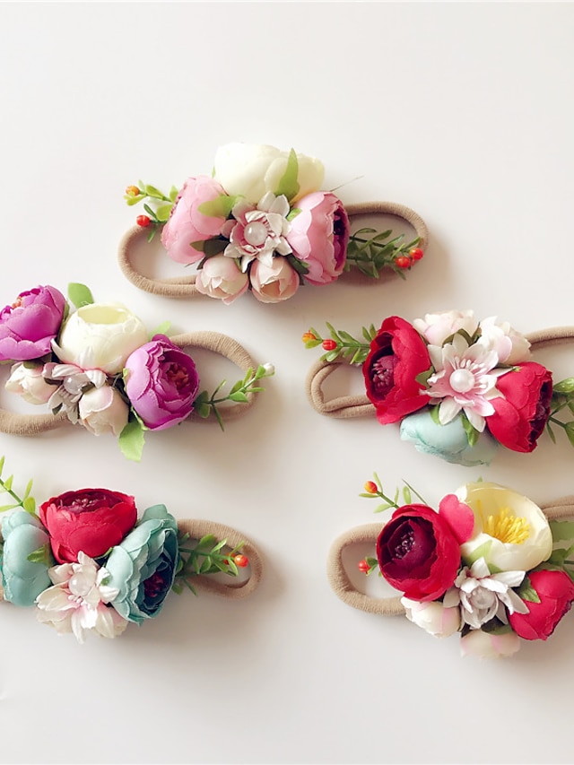  1 Stück Baby Mädchen Süß Blumen Blumenstil Haarzubehör Purpur / Rosa / Grün / Stirnbänder
