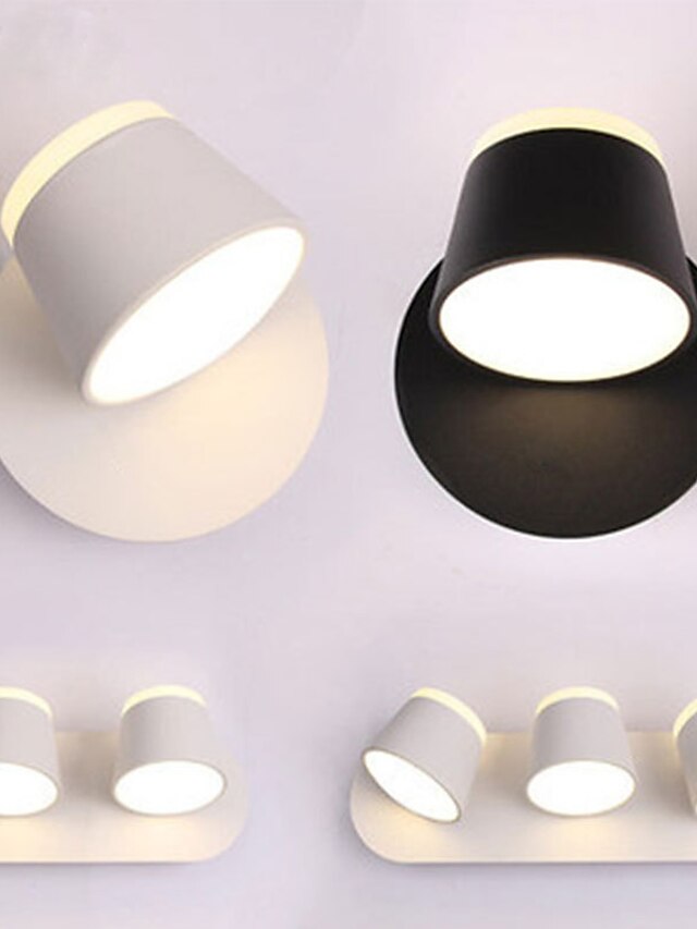  dobbeltsidet lysemitterende og roterbar ledet væglampe nordisk moderne kreativt soveværelse sengelampe væglampe hotel stue indretning ledet væglampe ac85-265v