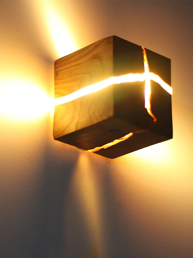  split træ væglampe nordisk sengelampe log split gang lampe dekoreret natlys hotel massivt træ væglampe