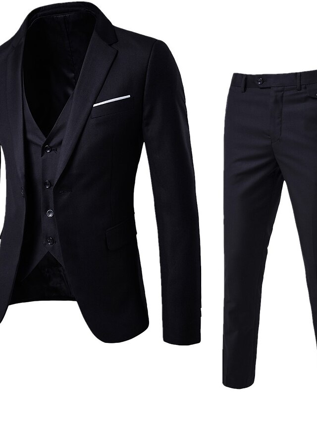  Herrenmode Klassiker Slim Fit Anzug 2-teilige Business-Kleider-Sets
