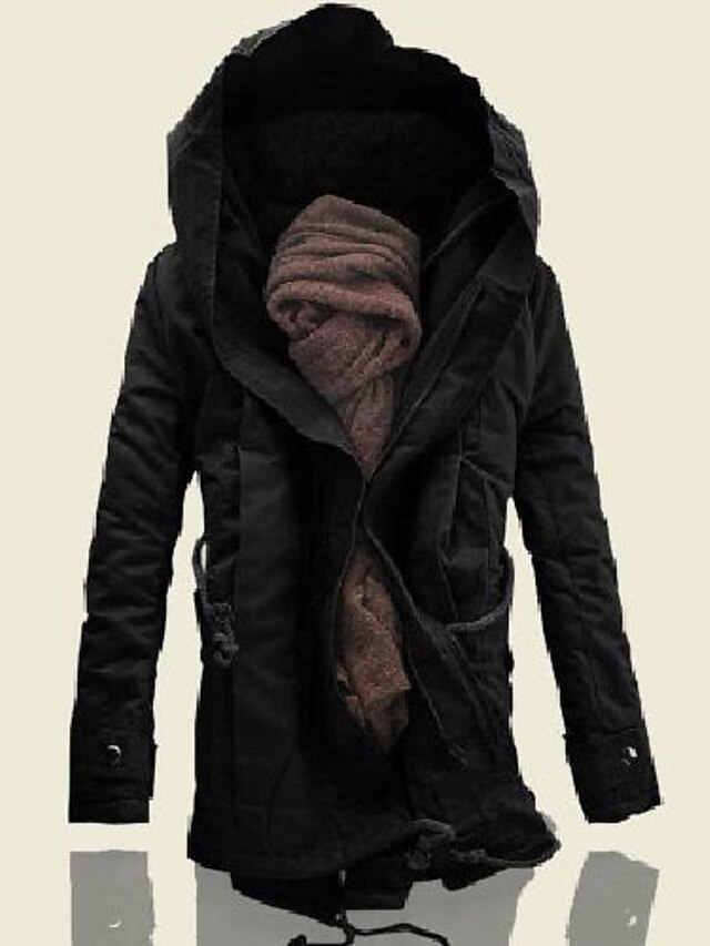  digerla vinter-polstret parka jakke til mænd med hætte mørk kaki