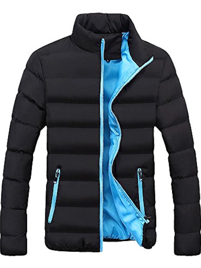  Men's Winter Coat Winter Jacket Puffer Jacket Quilted Jacket Hiking Windproof Warm Winter Black Green Black orange Black Blue Dark Grey Puffer Jacket