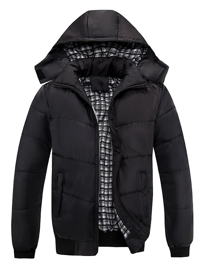  Instergino abrigos gruesos de invierno para hombre chaqueta acolchada ligera con capucha extraíble cálido m negro