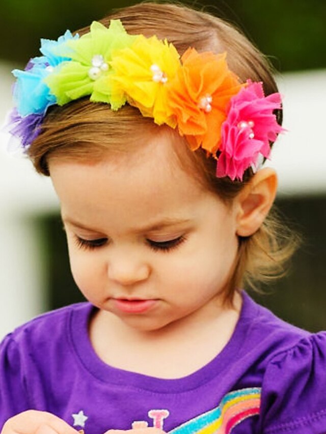  1pcs Toddler Girls' Sweet Floral Floral Style Hair Accessories Rainbow