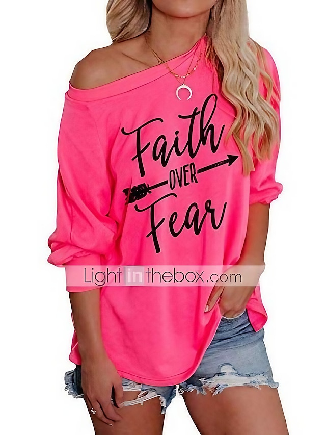  Christian Faith Women's Sweatshirt with Fear Quote