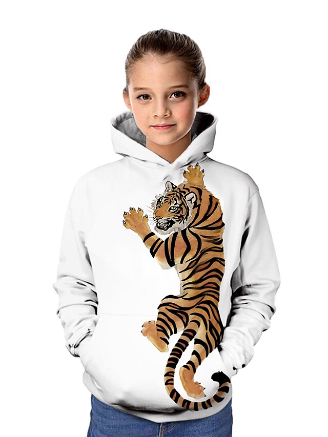  Girls' 3D Graphic Animal 3D Hoodie & Sweatshirt Long Sleeve 3D Print Active Polyester Spandex Kids