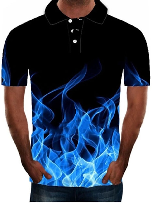  T Shirt golf Chemise de tennis Homme Col Col de Chemise Graphic 3D Manches Courtes Vert Noir Bleu Violet Jaune 3D effet du quotidien Sortie chemises de golf Grande Taille Polyester Nylon Rayonne Mince