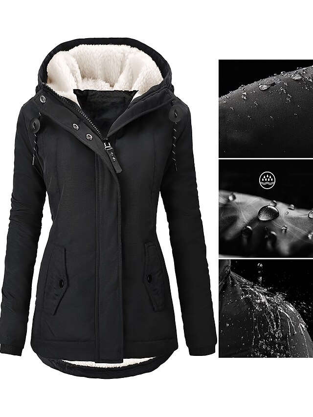  Women's Casual Fall Winter 3 in 1 Parka Jacket Waterproof