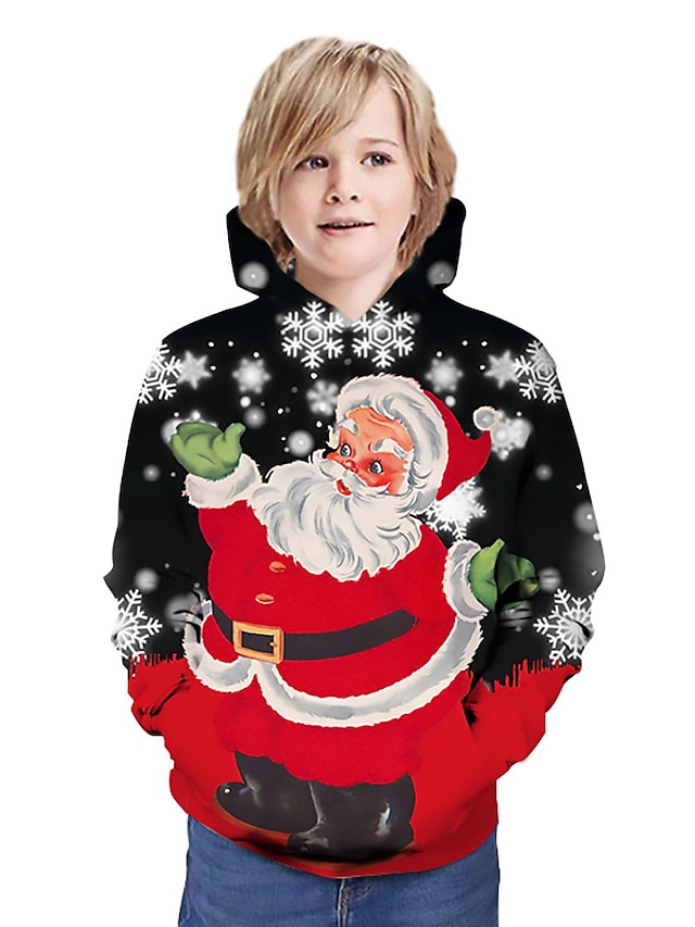  Jul Hættetrøje og sweatshirt Far og mig Grafisk 3D Print Trykt mønster Rød Langærmet Aktiv Matchende tøj