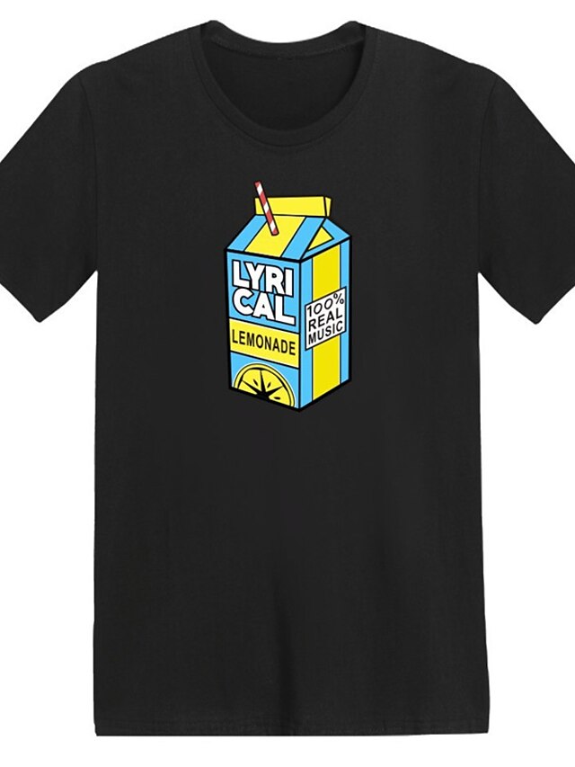  Lyrical Lemonade Mens 3D Shirt | Black Summer Cotton | Cartoon Black+Green Tee Casual Style Men'S Graphic Blend Basic Short Sleeve