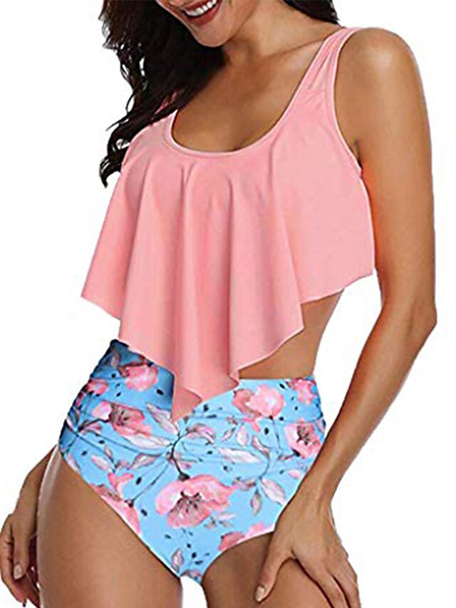  Women's Tankini 2 Piece Swimsuit Leaf Picture color 1 Picture color 2 Picture color 3 Picture color 4 Swimwear Bathing Suits