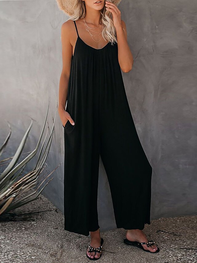 Women's Casual Summer Jumpsuit with Spaghetti Straps