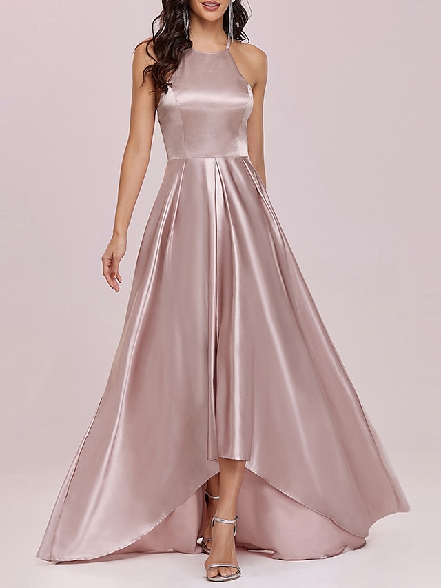  Women's Maxi long Dress A Line Dress Pink Sleeveless Solid Color Spring Summer Elegant Prom Dress 2022 Slim S M L XL XXL 3XL 4XL