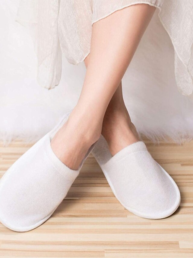  6Pairs Disposable Slippers Closed Toe Disposable Slippers Fit Size for Men and Women for Hote Spa Guest Used