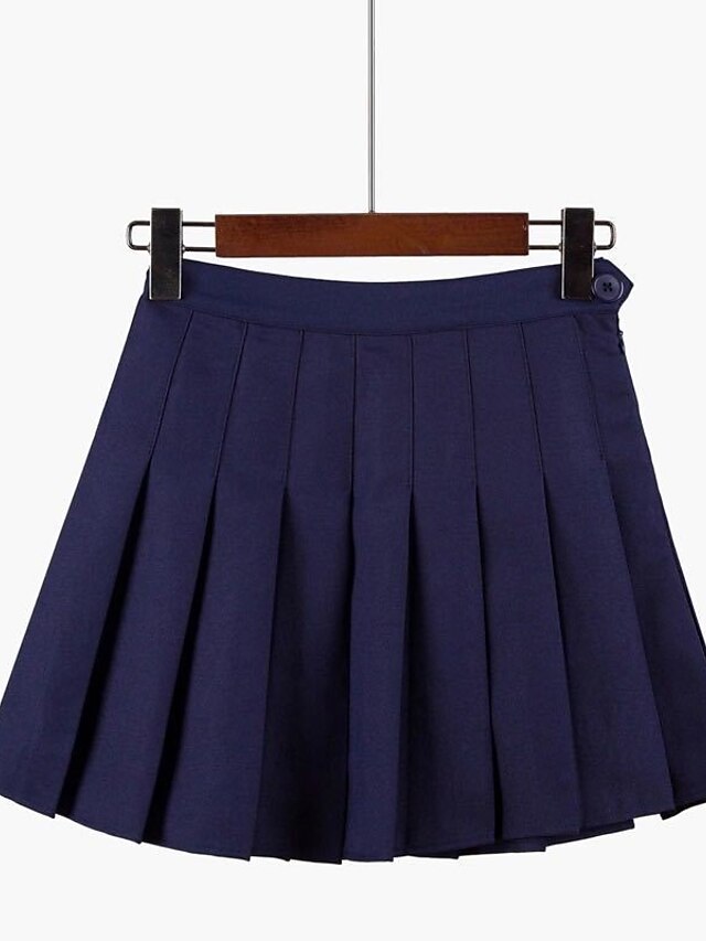  Women's Skirt Mini Skirts Ruched Solid Colored Party Party / Evening Spring & Summer Polyester POLY Elegant Party Gothic Y2K Navy Water pink Black White