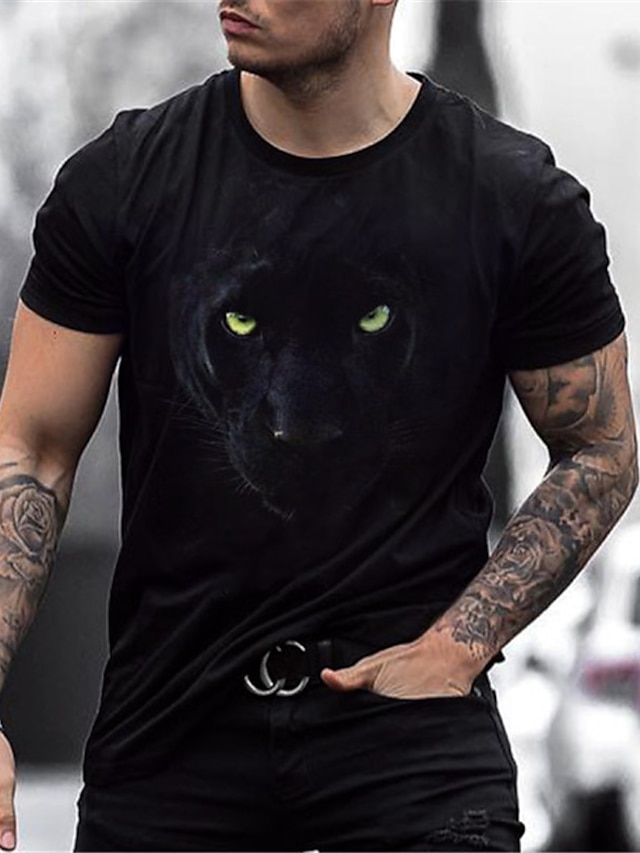  Basic 3D Animal Print Men's T shirt
