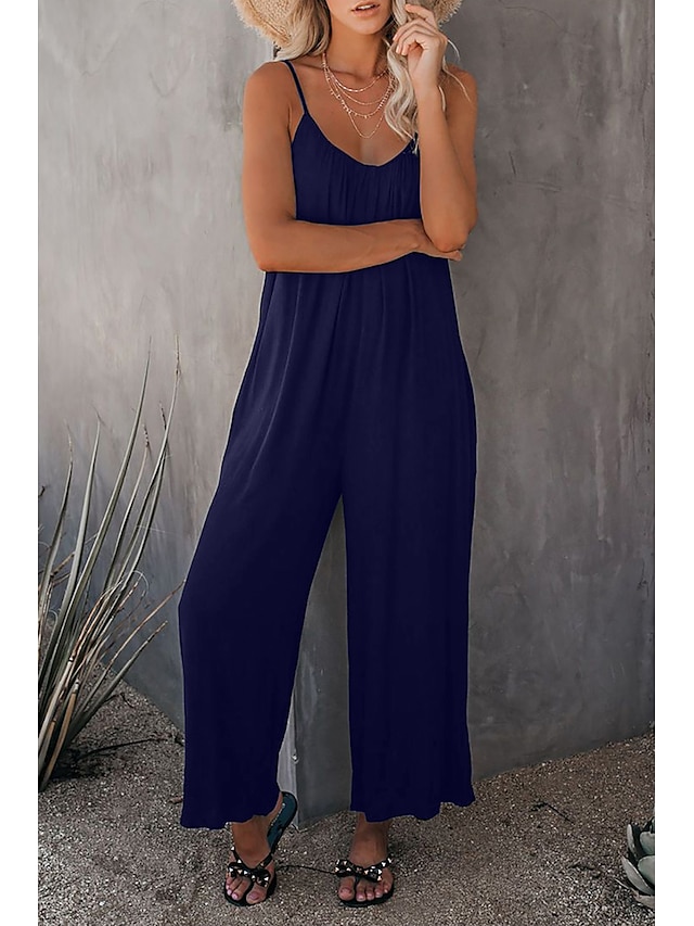  Women's Basic Casual Summer Jumpsuits with Wide Leg