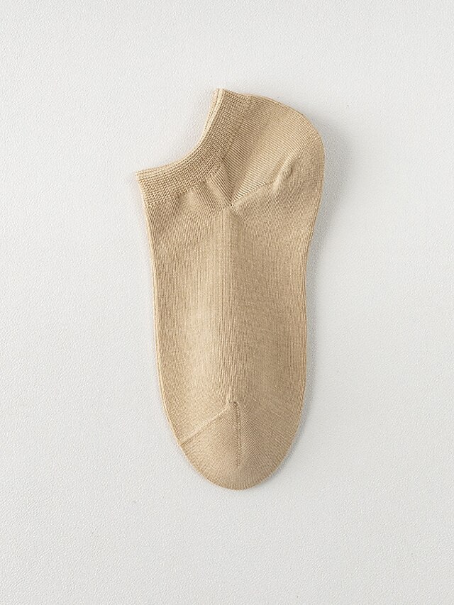  Basic Women's Socks Plain Socks Medium Causal turmeric