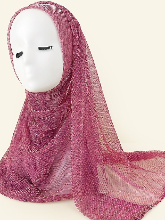  Women's Hijab Rose Party Scarf Pure Color
