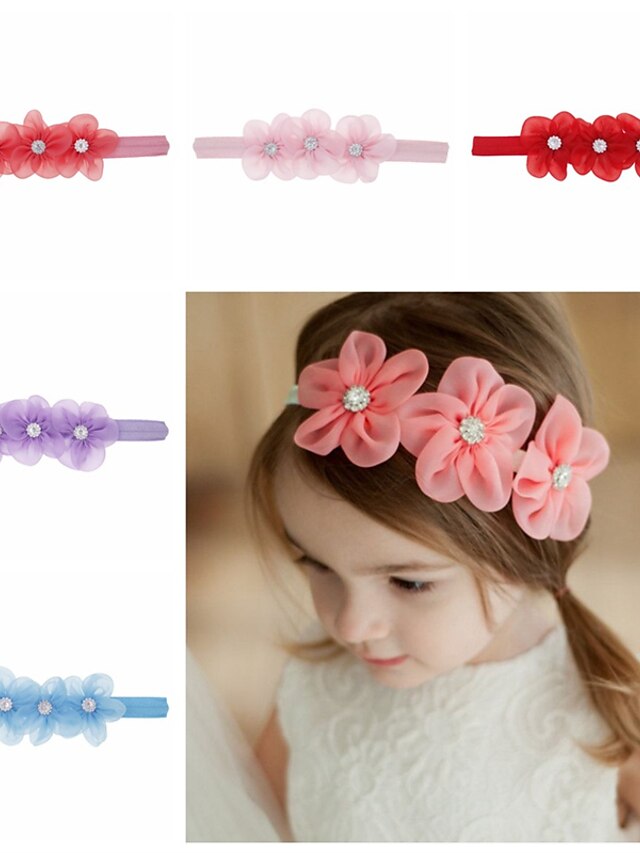  1 Stück Baby Mädchen Süß Blumen Blumenstil Gitter Haarzubehör Blau / Purpur / Wassermelone Einheitsgröße / Stirnbänder
