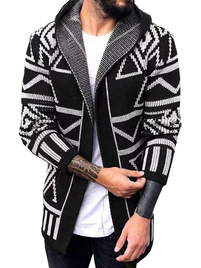  Men's Sweater Printing Thick Fall Winter Black