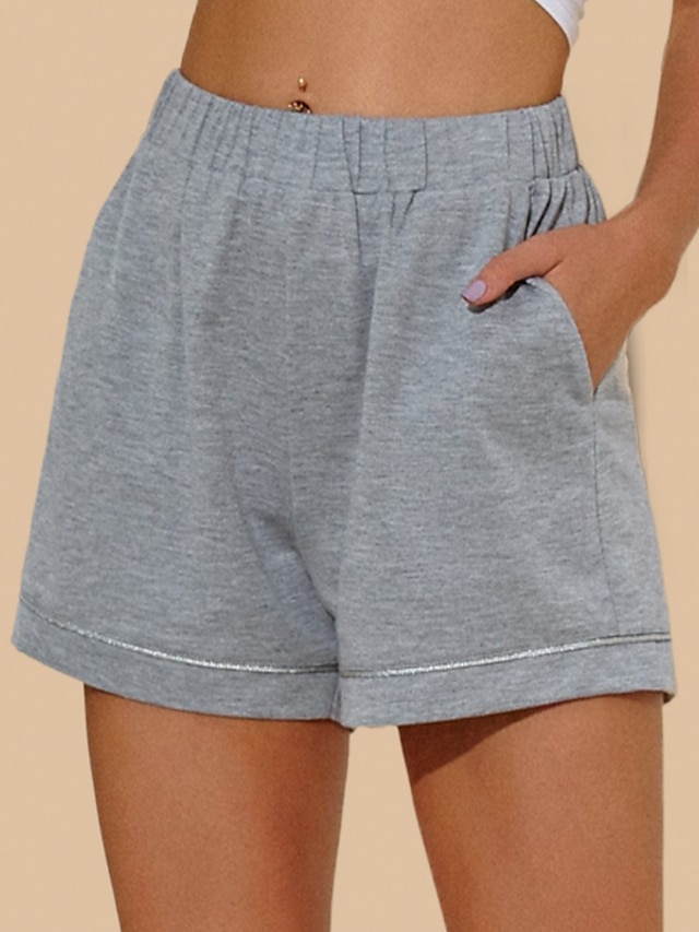  Women's Basic Pants Pants Inelastic Casual Daily Plain Gray S M L XL