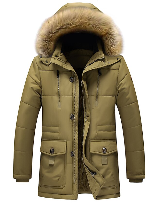  vestes d'hiver pour hommes à capuche amovible frost-fighter doublées sherpa parka midi compressible (xx-large, 17navy blue)