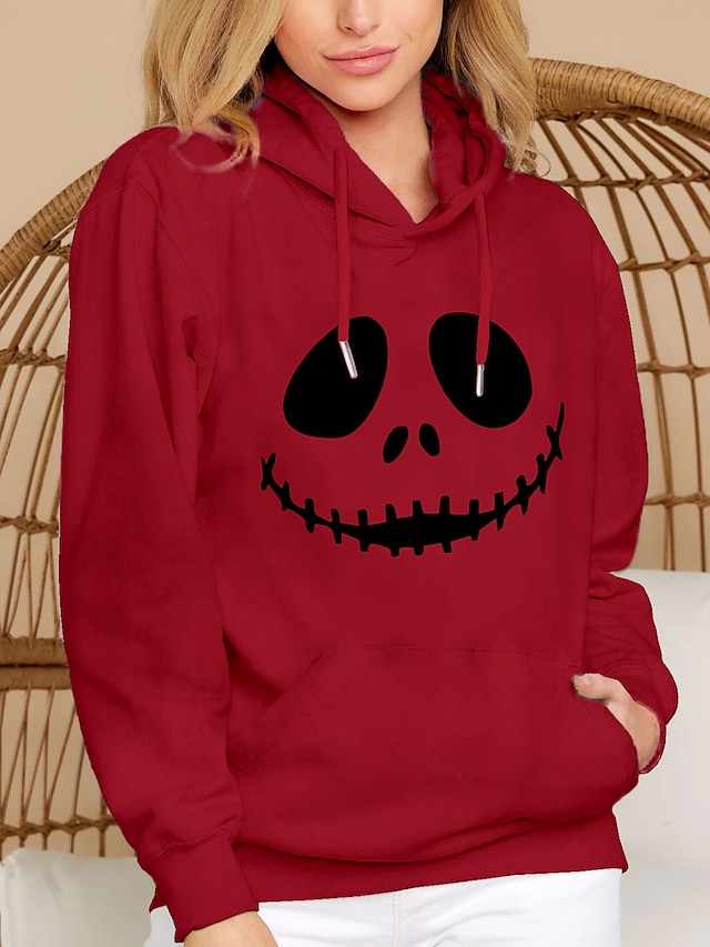  Women's Abstract Graphic Prints Hoodie Sweatshirt Front Pocket Print Hot Stamping Daily Sports Active Streetwear Cotton Hoodies Sweatshirts  Wine Red Black Gray