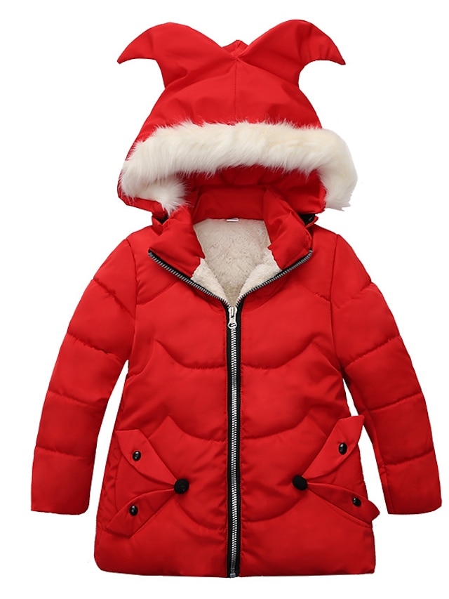  Mädchen 3D Glatt Mantel Langarm Herbst Winter Aktiv Basic Polyester kinderkleidung 2-6 Jahre Strasse Urlaub Regular Fit