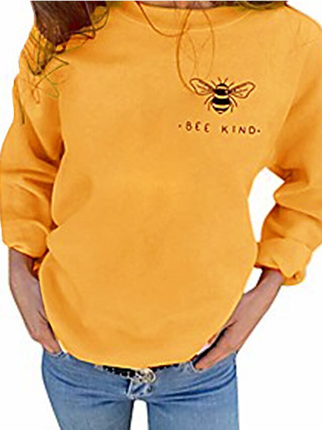  Autumn Crew Neck Pullover with Bee Design
