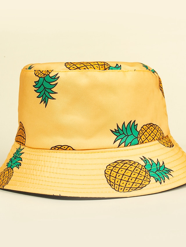  Women's Bucket Hat Pure Color Dailywear Yellow Color Block Hat / Spring / Summer / Sun Hat