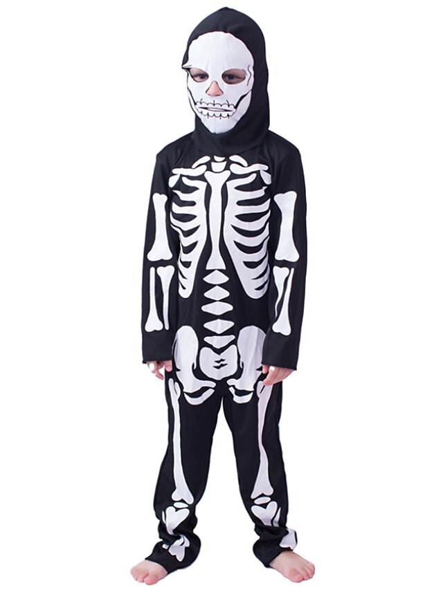  Kids Boys Clothing Set Halloween Long Sleeve 2 Pieces Black Print Cartoon Skull Daily Festival Regular Active Cool 3-8 Years Maxi / Fall