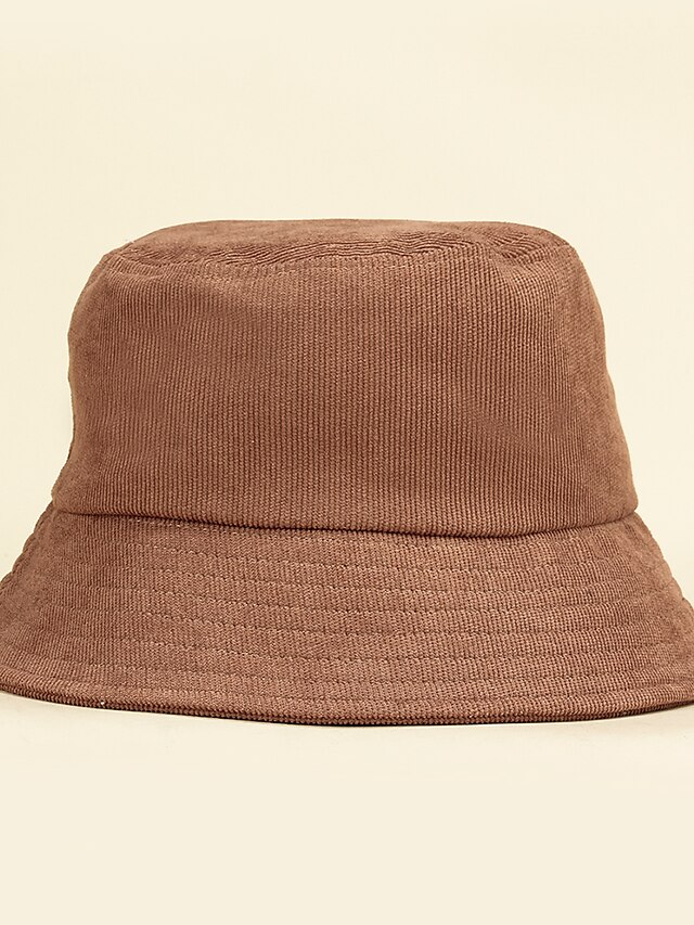  Women's Bucket Hat Pure Color Dailywear Outdoor Yellow Brown Pure Color Hat / Spring / Summer / Sun Hat