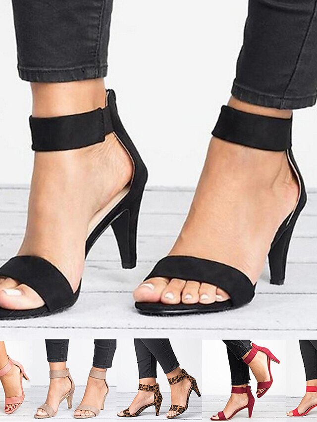  Elegant Minimalist Women's Faux Leather Ankle Strap Sandals