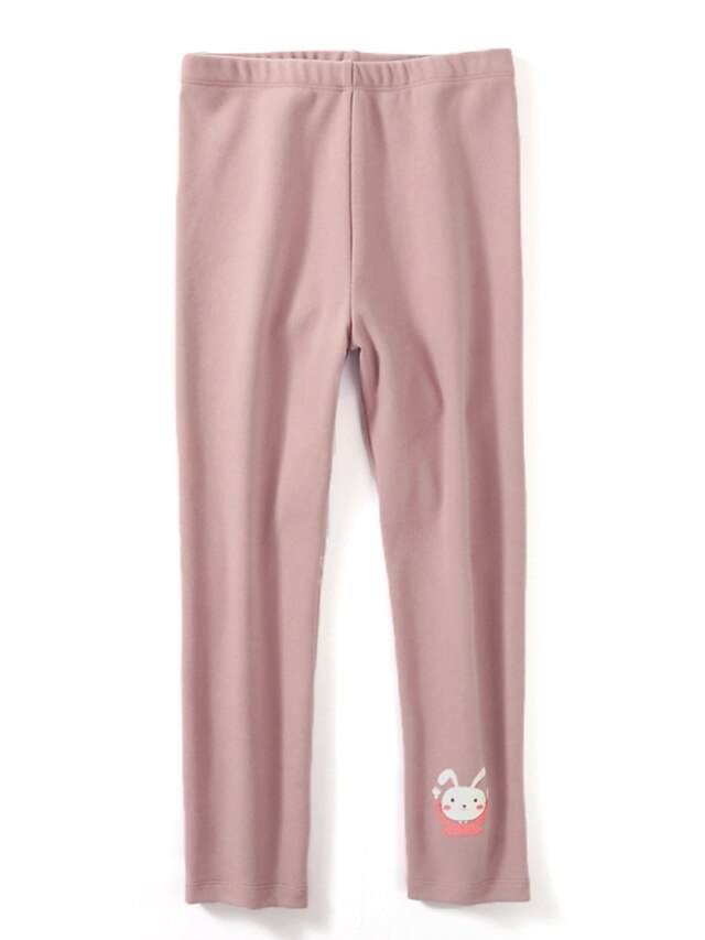  Kids Girls' Leggings Black Gray Pink Ruffle Animal Active Fall Winter 3-8 Years Daily Wear / Tights / Cute / Print
